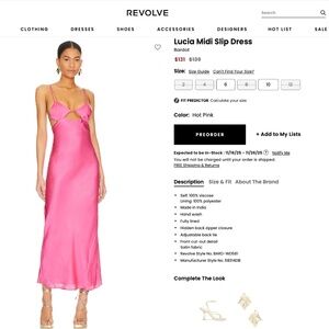 Pink satin midi dress
